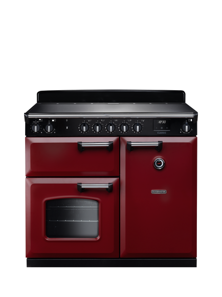 Rangemaster Classic CL100EIPBOR/CM1 Electric Range Cooker with Induction Hob, Bordeaux