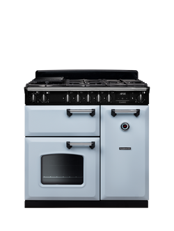 Rangemaster Classic CL90DFPMSB/CM1 90cm Dual Fuel Range Cooker with Gas Hob, Misty Blue