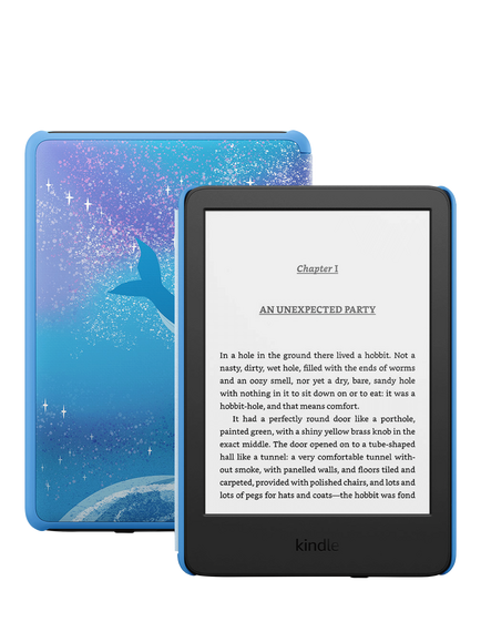 Amazon Kindle Kids Edition (2024) eReader, 6” High Resolution Illuminated Touch Screen, 16GB, Space Whale