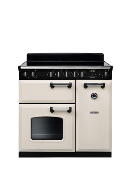Rangemaster Classic CL90EIPMSB/CM1 90cm Electric Range Cooker with Induction Hob, Pale Cream