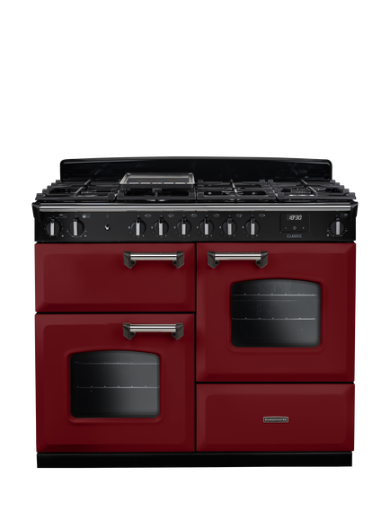 Rangemaster Classic CLO110DFPMSB/CM1 110cm Dual Fuel Range Cooker with Gas Hob, Bordeaux