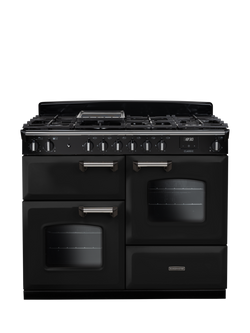 Rangemaster Classic CLO110DFPMSB/CM1 110cm Dual Fuel Range Cooker with Gas Hob, Black