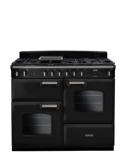 Rangemaster Classic CLO110DFPMSB/CM1 110cm Dual Fuel Range Cooker with Gas Hob, Black