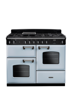 Rangemaster Classic CLO110DFPMSB/CM1 110cm Dual Fuel Range Cooker with Gas Hob, Misty Blue