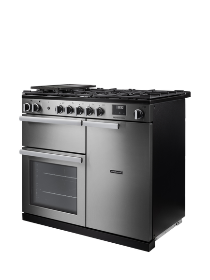 Rangemaster Professional + PR100DFSTST/CM1 100cm Dual Fuel Range Cooker with Gas Hob, Stainless Steel - view 2, Stainless Steel