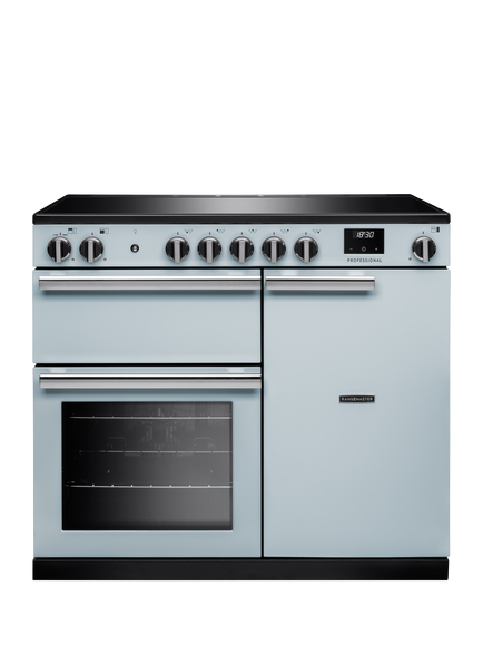 Rangemaster Professional + PR100EIP 100cm Electric Range Cooker with Induction Hob, Misty Blue