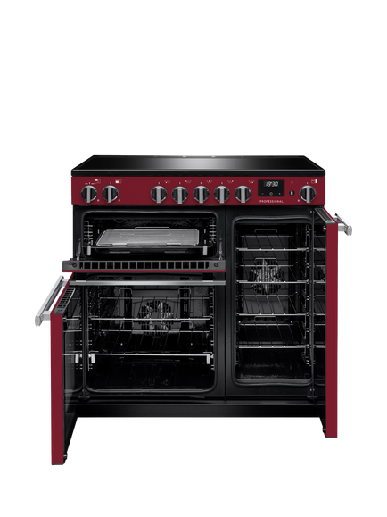 Rangemaster Professional + PR90EIP 90cm Electric Range Cooker with Induction Hob - view 2, Bordeaux