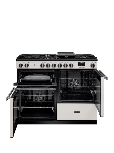 Rangemaster Professional + PRO110DFP 110cm Dual Fuel Range Cooker with Gas Hob - view 2, Ivory