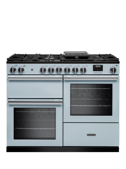 Rangemaster Professional + PRO110DFP 110cm Dual Fuel Range Cooker with Gas Hob, Misty Blue