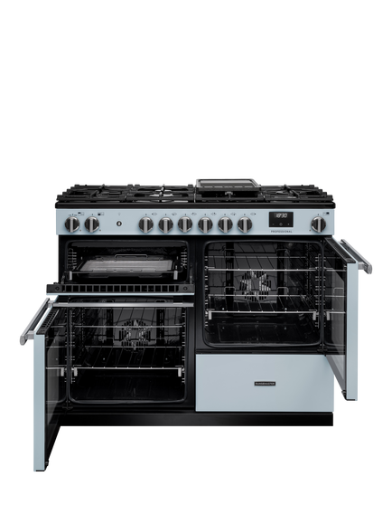 Rangemaster Professional + PRO110DFP 110cm Dual Fuel Range Cooker with Gas Hob - view 2, Misty Blue