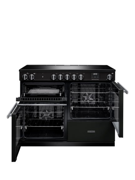 Rangemaster Professional + PRO110EIPGBL/CM1 110cm Electric Range Cooker with Induction Hob, Black - view 2, Black