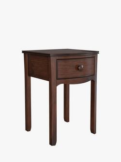 Laura Ashley Broughton 1 Drawer Bedside Table, Dark Brown, Dark