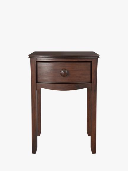 Laura Ashley Broughton 1 Drawer Bedside Table, Dark Brown - view 2, Dark