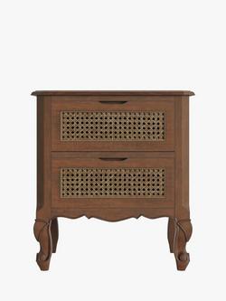 Laura Ashley Montpellier 2 Drawer Bedside Table, Walnut - view 2, Walnut