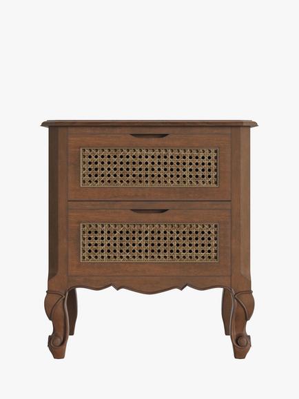 Laura Ashley Montpellier 2 Drawer Bedside Table, Walnut - view 2, Walnut