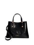 Dune London Dorry Croc Effect Grab Bag, Black