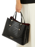 Dune London Dorry Croc Effect Grab Bag, Black