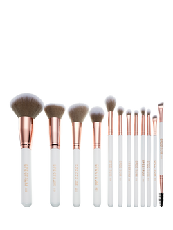 Spectrum Marbleous 12-Piece Makeup Brush Gift Set, White Marble