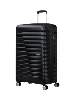 American Tourister Flashline 8-Wheel 78cm Expandable Large Suitcase, Shadow Black