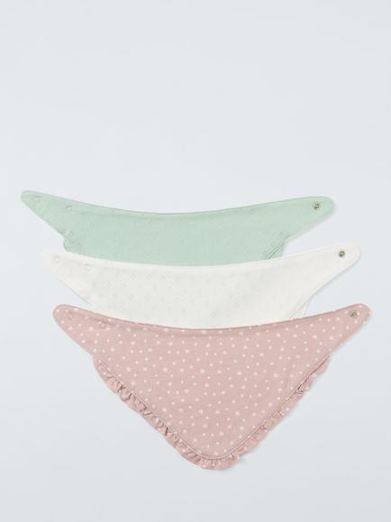 John Lewis Baby Fler Pontelle Dribble Bib, Pack of 3, Multi