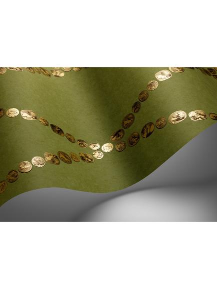 Cole & Son Cammei Wallpaper - view 2, Antique Gold Olive
