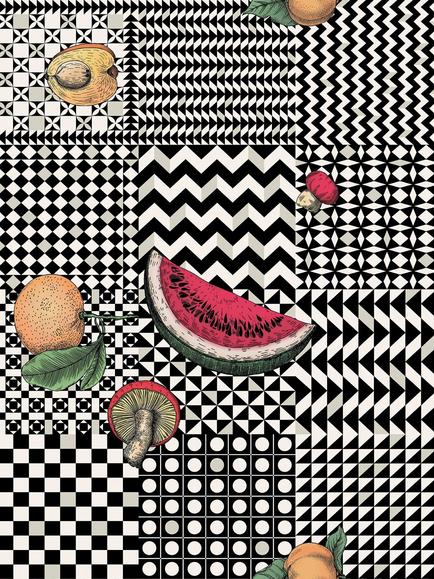 Cole & Son Frutta e Geometrico Wallpaper, Original