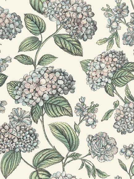 Cole & Son Ramo di Ortensia Wallpaper, Pastel On Stone 123/8039