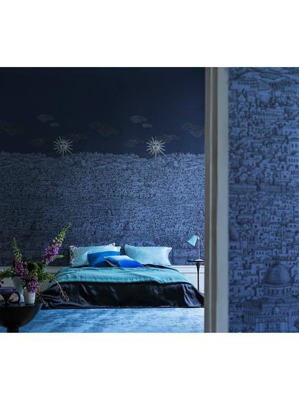 Cole & Son Vista Mediterranea Wallpaper Panel - view 2, Midnight Gilver Sun