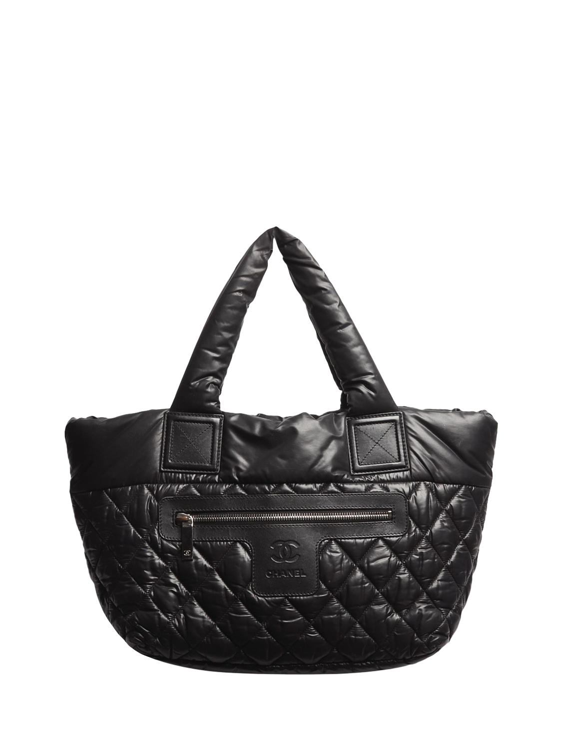 Product image 1 of 7, which shows Pre-loved CHANEL 2010 Coco Cocoon Medium Quilted Nylon Messenger Bag, Black