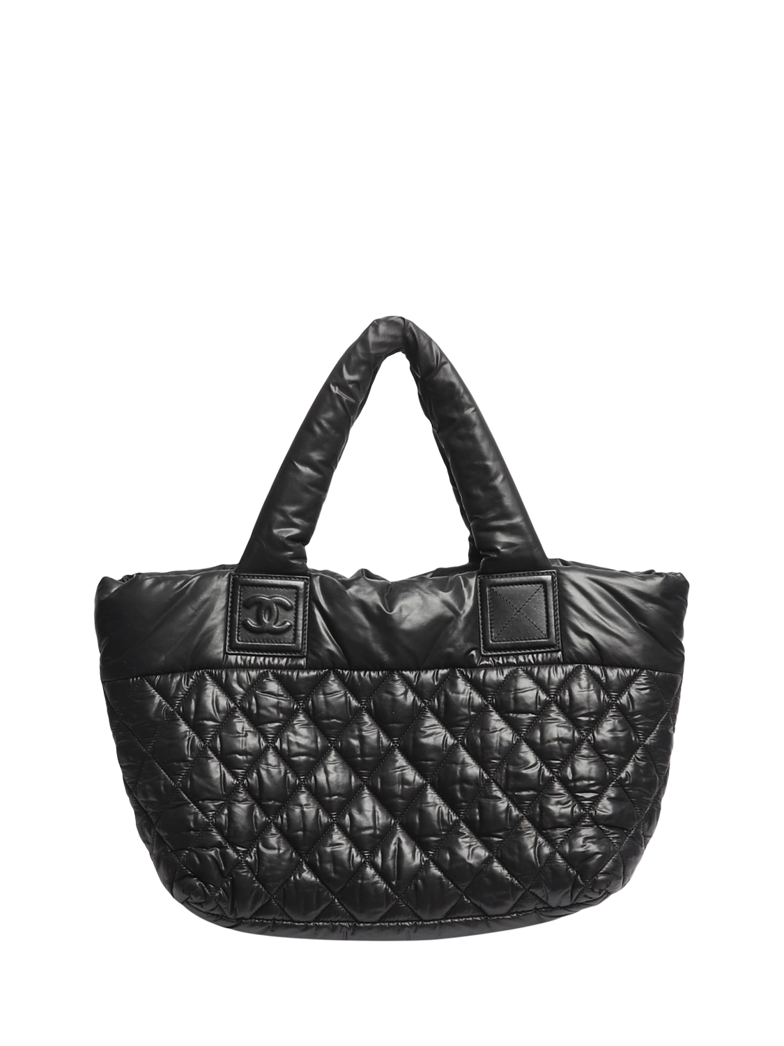 Product image 3 of 7, which shows Pre-loved CHANEL 2010 Coco Cocoon Medium Quilted Nylon Messenger Bag, Black