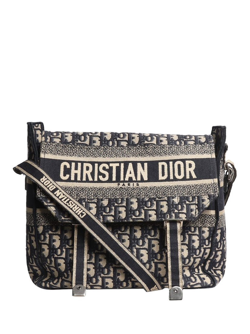 Pre loved Christian Dior 2019 Oblique Diorcamp Messenger Bag Blue Multi