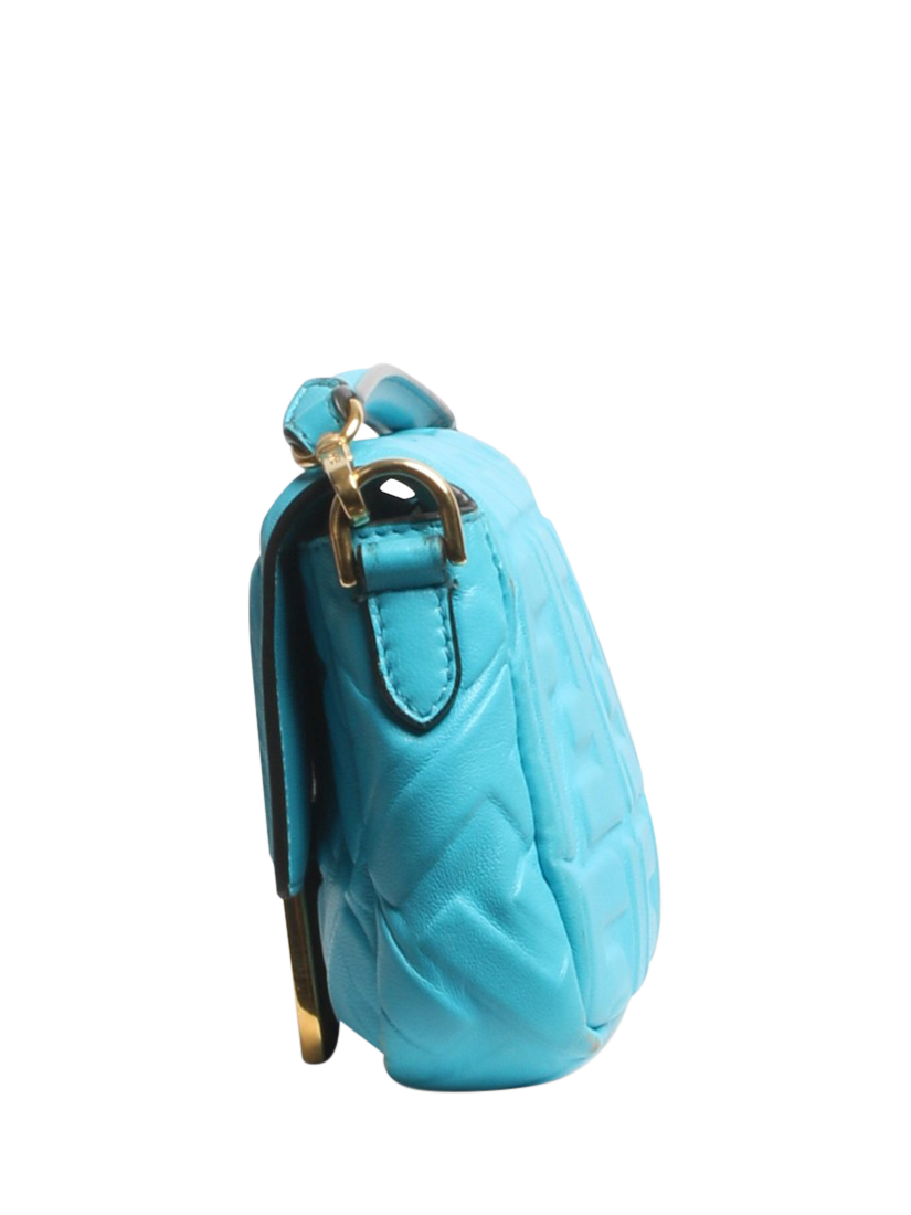 Product image 3 of 9, which shows Pre-loved Fendi Embossed Leather Mini Baguette Bag, Blue