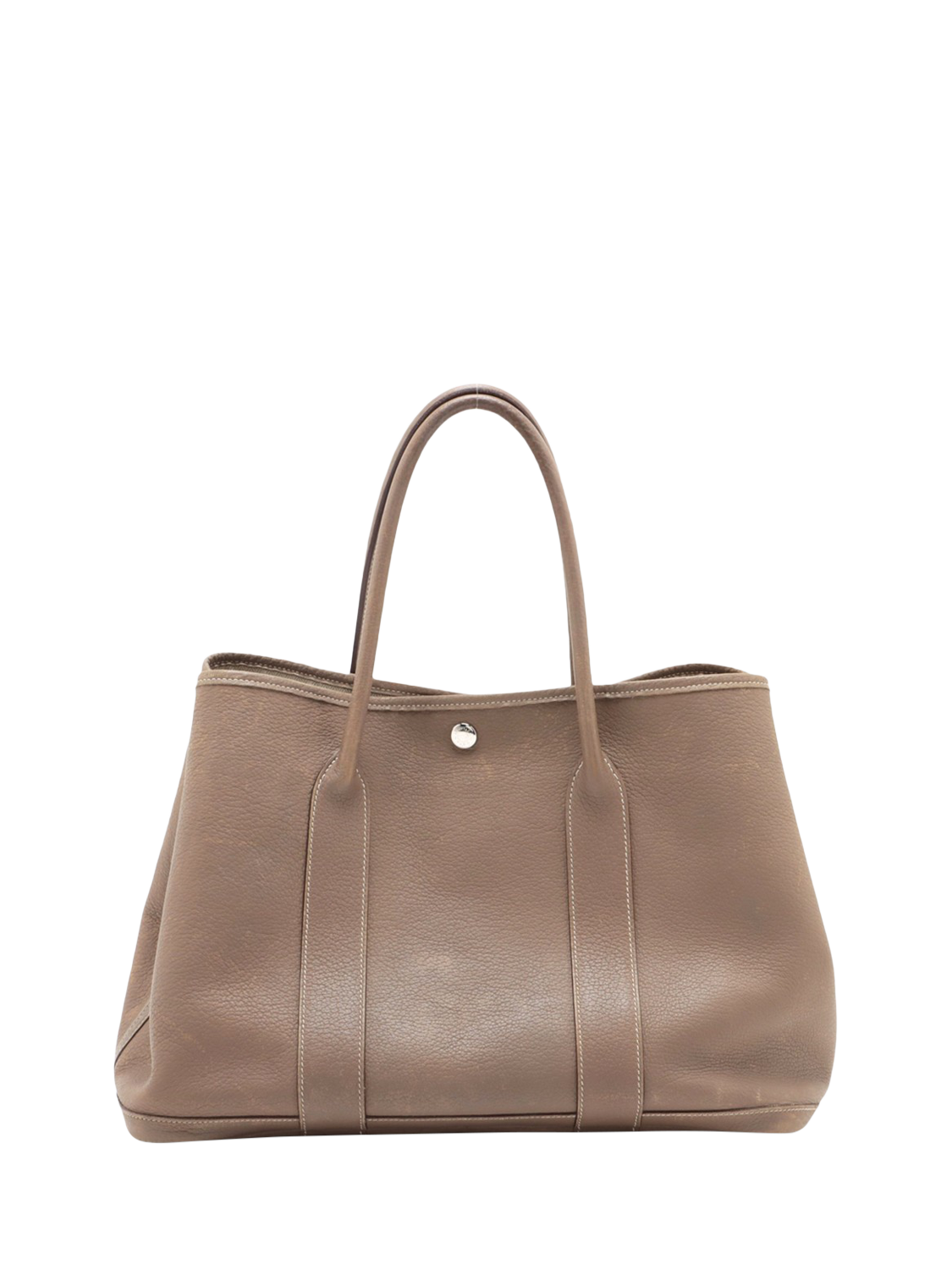 Product image 2 of 10, which shows Pre-loved Hermès 2008 Garden Party 36 PM Negonda Leather Etoupe Bag, Brown