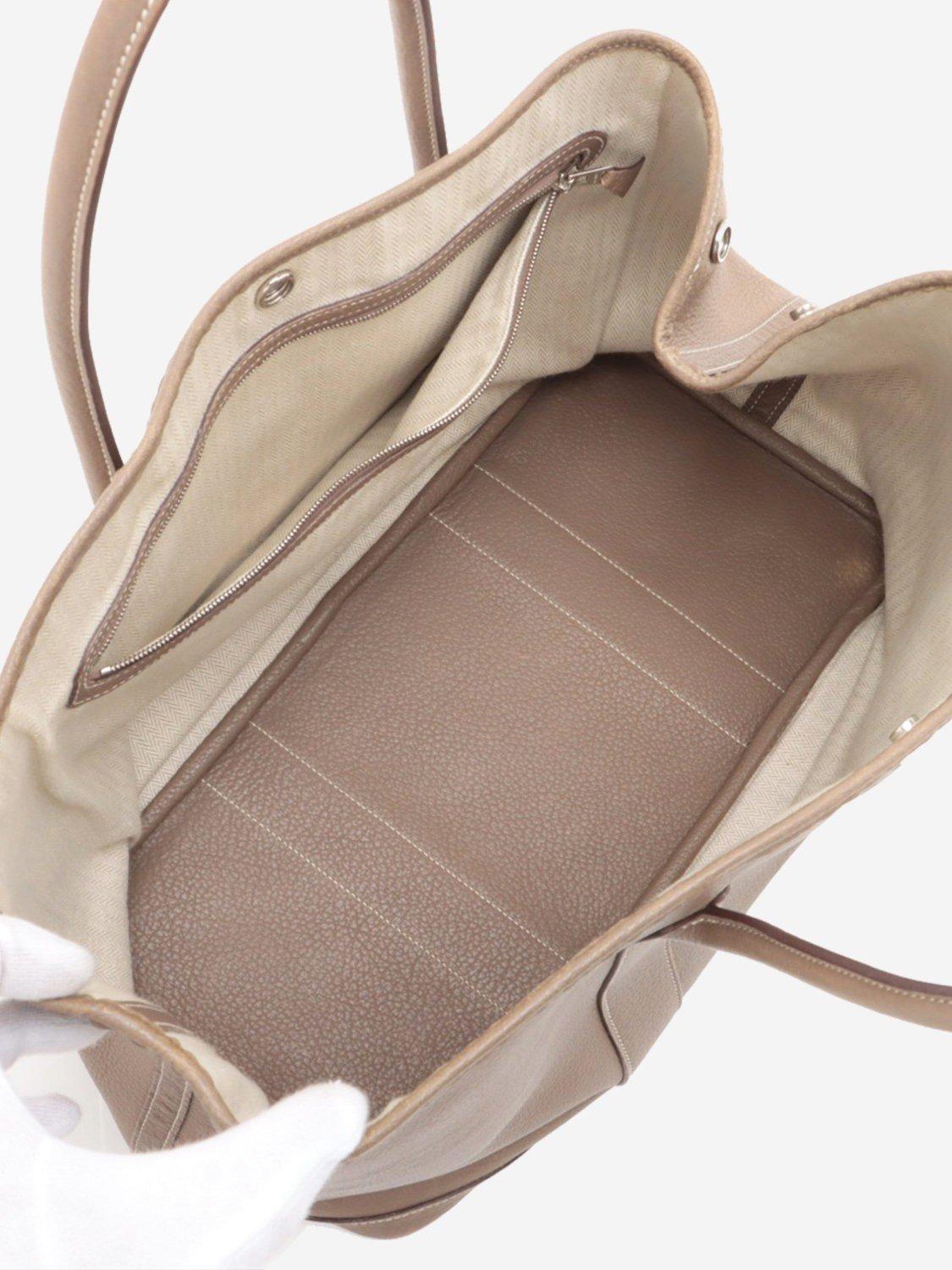 Product image 7 of 10, which shows Pre-loved Hermès 2008 Garden Party 36 PM Negonda Leather Etoupe Bag, Brown