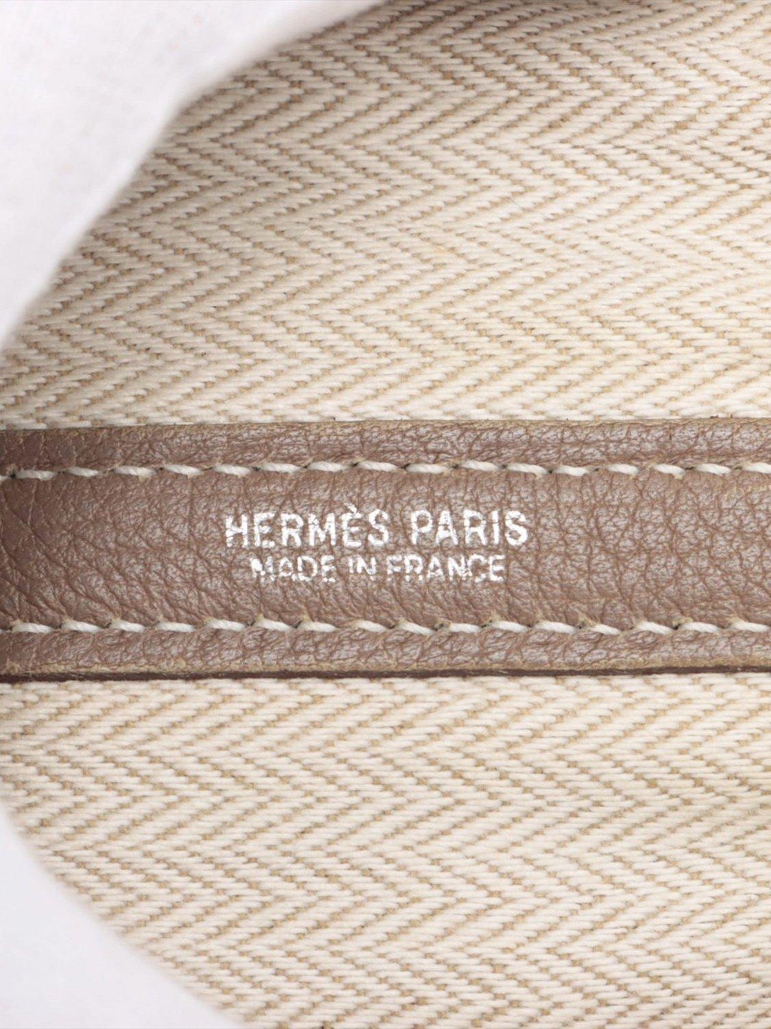 Product image 9 of 10, which shows Pre-loved Hermès 2008 Garden Party 36 PM Negonda Leather Etoupe Bag, Brown