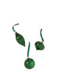 Truly Glass Baubles, Set of 3, Green