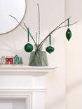 Truly Glass Baubles, Set of 3, Green