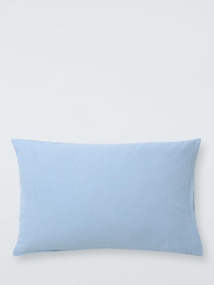 John Lewis Kids' Muslin Cotton Duvet Cover and Pillowcase Set - view 2, Blue