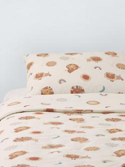 John Lewis Kids' Lions Weather Reversible Cotton Duvet Cover and Pillowcase Set, Multi