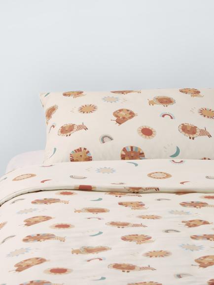 John Lewis Kids' Lions Weather Reversible Cotton Duvet Cover and Pillowcase Set, Multi