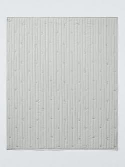 John Lewis Kids' Moon and Stars Embroidered Quilt, Grey, Grey