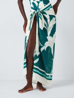 John Lewis Califloral Sarong, Teal/Multi, Teal/Multi