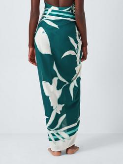 John Lewis Califloral Sarong, Teal/Multi - view 2, Teal/Multi