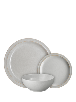 Denby Dove Grey Stoneware Dinnerware Set, 12 Piece - view 2, Grey Light