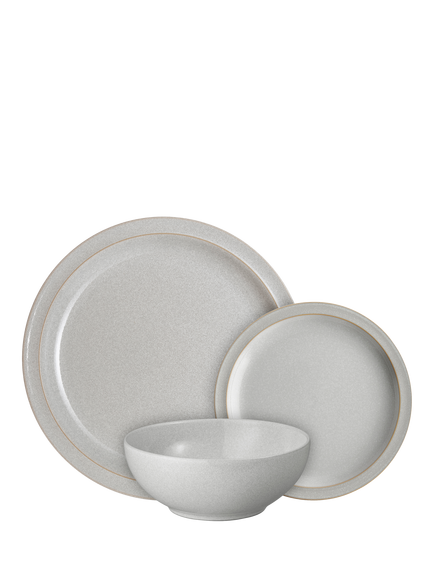 Denby Dove Grey Stoneware Dinnerware Set, 12 Piece - view 2, Grey Light
