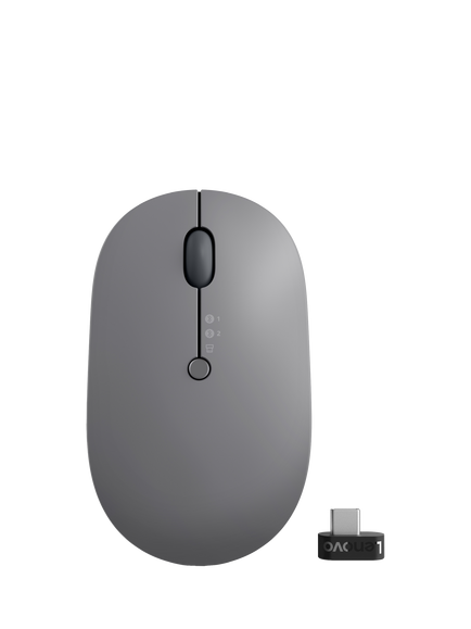 Lenovo Go Wireless Multi Device Mouse, Storm Grey - view 2, Storm Grey