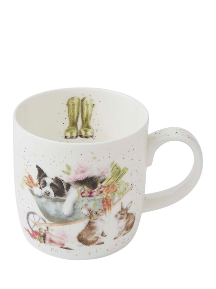 Wrendale Designs 'Sleeping on the Job' Fine Bone China Mug, 310ml, White/Multi, White Multi White