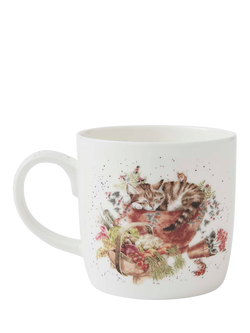 Wrendale Designs 'Sleeping on the Job' Fine Bone China Mug, 310ml, White/Multi - view 2, White Multi White