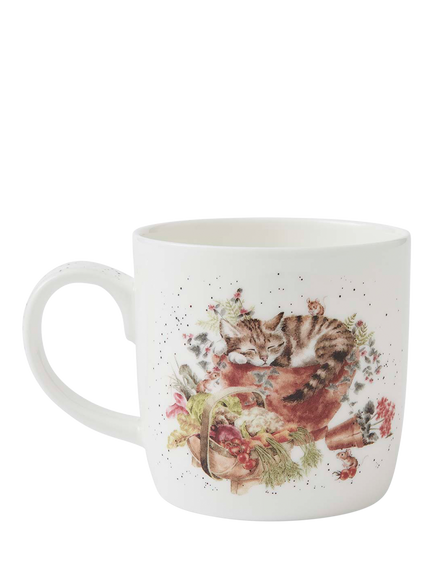 Wrendale Designs 'Sleeping on the Job' Fine Bone China Mug, 310ml, White/Multi - view 2, White Multi White