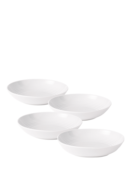 Royal Doulton Gordon Ramsay Maze Stoneware Pasta Bowl, Set of 4, 24cm, White